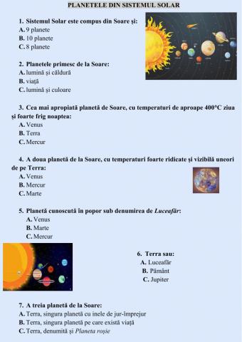 Planetele din Sistemul nostru Solar