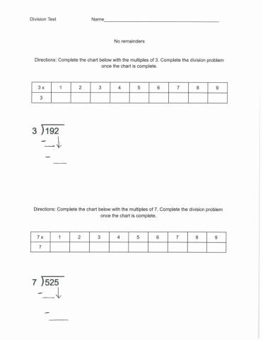 Division with 1 divisor