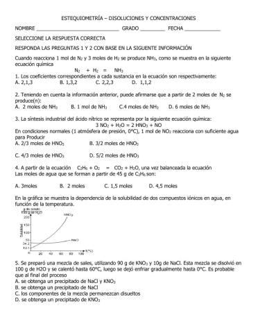 Estequiometria y disoluciones