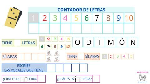 Contador de letras: DOMINÓ