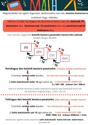 Magnitudeak: m,dm.cm,mm