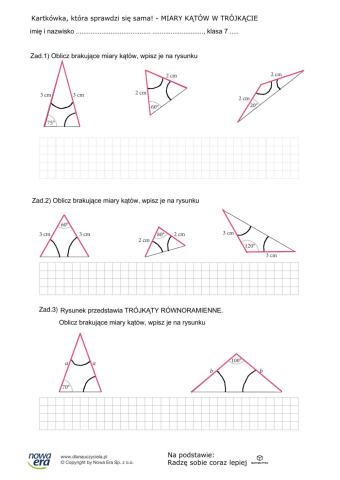 Miary kątów w trójkącie