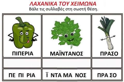 Λαχανικα του χειμωνα