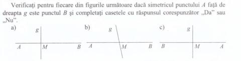 Evaluare: Simetria  față  de  o  dreaptă