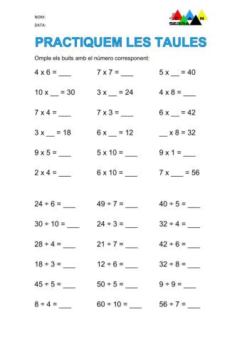 Multiplicacions i divisions