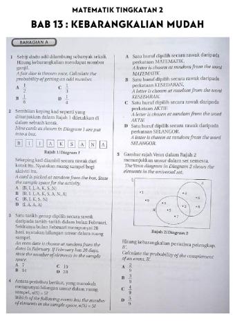 Matematik tingkatan 2 : kebarangkalian