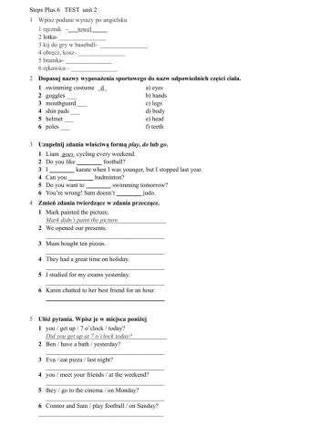 Bugs team 2 unit 4  Worksheet  PLUS