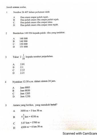 Kuiz matematik k1