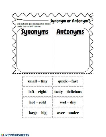 Synonyms and Antonyms