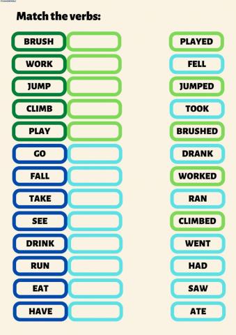 Past tense (regular and irregular verbs)