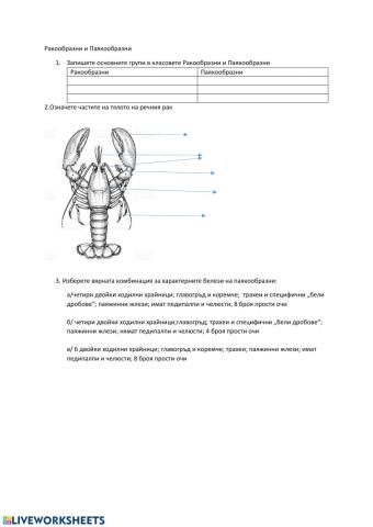 Ракообразни и Паякообразни