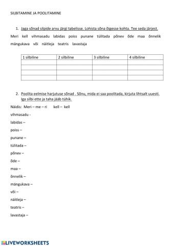 Silbitamine ja poolitamine