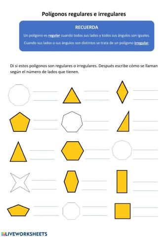 Polígonos regulares e irregulares