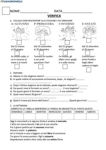 Verifica stagioni