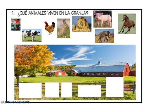 ¿Que animal vive en la granja?