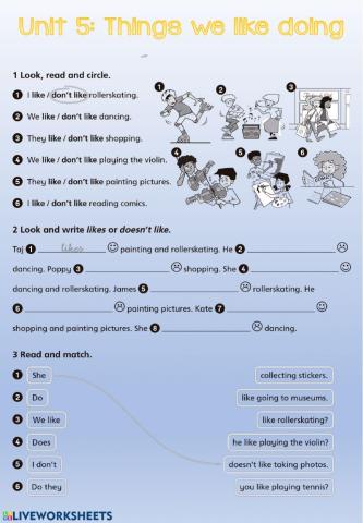 Unit 5 - Things we like doing GRAMMAR