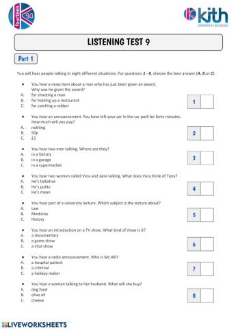 FCE-Listening Test 9