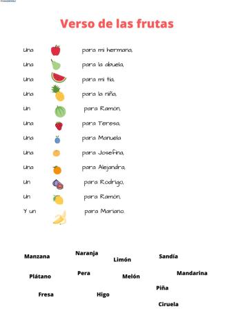 El verso de las frutas