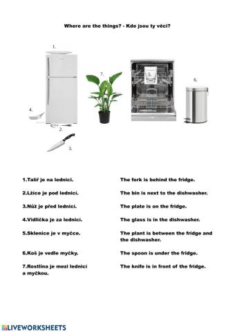 Prepositions of place - matching