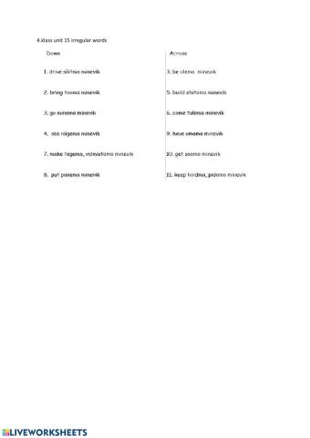 Irregular verbs