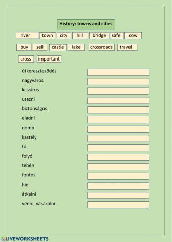 History:towns and cities