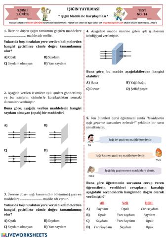 Işiğin yansimasi test3