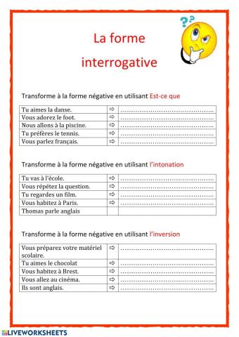 La forme interrogative