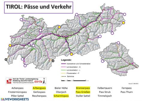 Tirol: Pässe und Verkehr