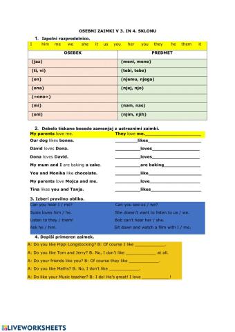 Object pronouns