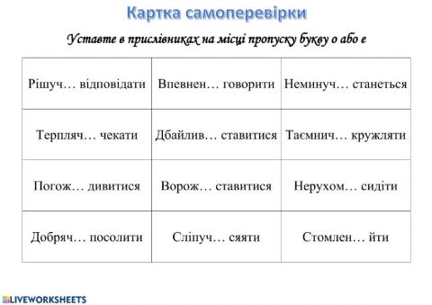 Буви о, е в кінці прислівників