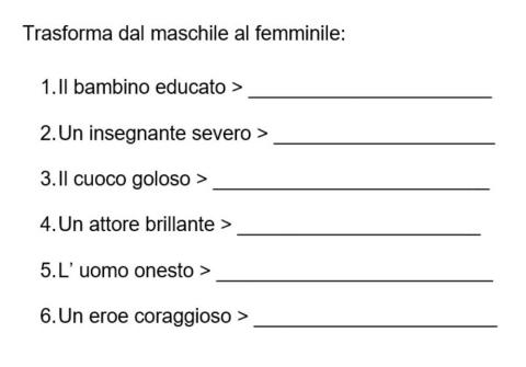 Dal maschile al femminile