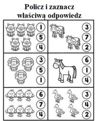 Policz zwierzęta do 6