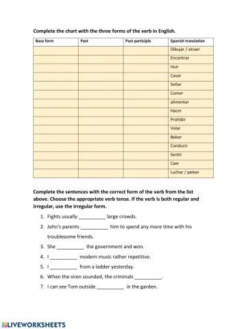 Irregular verbs 3