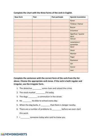 Irregular verbs 6