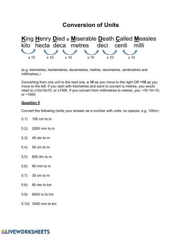 Conversion of Units