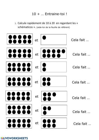 Calcul de 10 (+ et-)