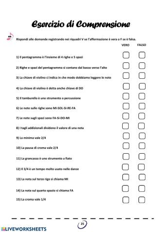 Musica-esercizio comprensione