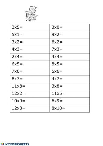 Esercitazione tabelline