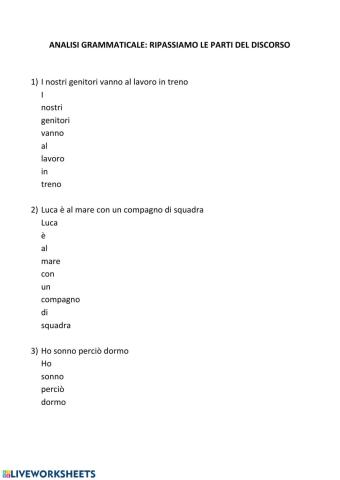 Analisi grammaticale 1