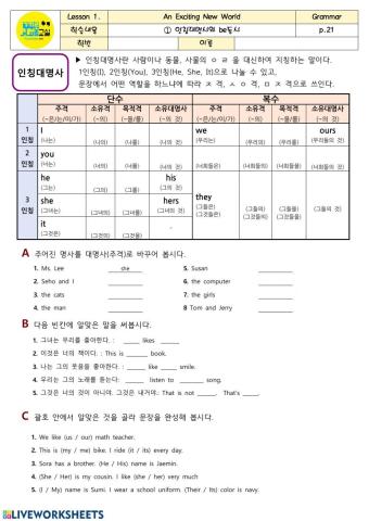 2020-1학년-영어-1차시-be동사와 인칭대명사