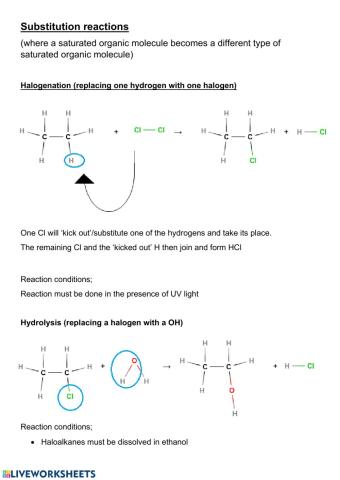 Organic reactions worksheet 5