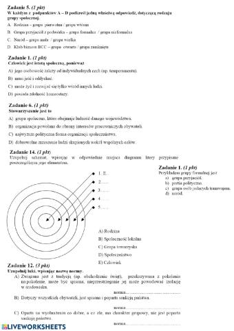 Człowiek w społeczeństwie ZR (zadania maturalne)