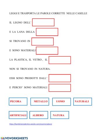 Materiali e oggetti