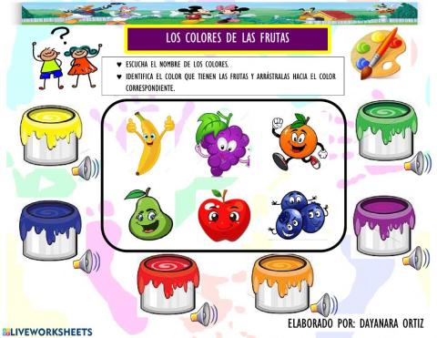 Los colores de las frutas