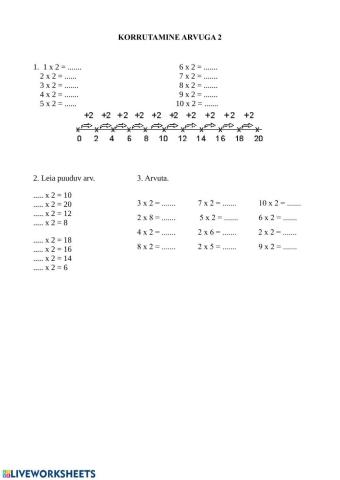 Korrutamine 2-ga