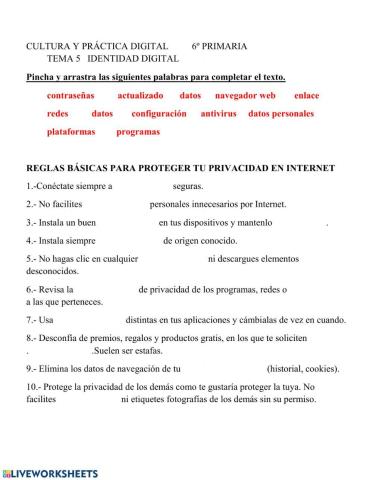 Reglas básicas de privacidad en internet