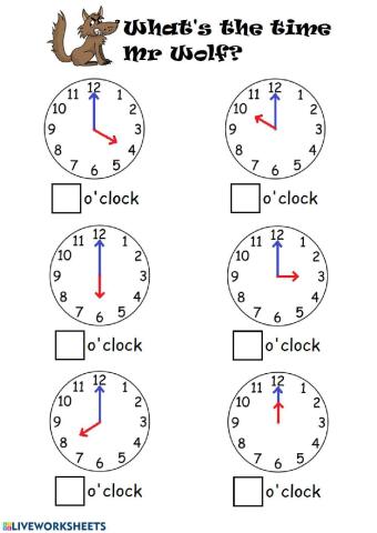 Telling time by the hour