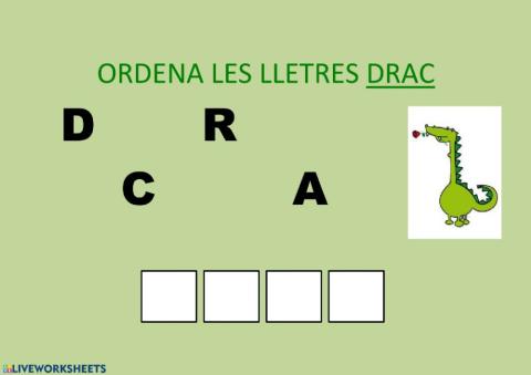 Ordena lletres DRAC