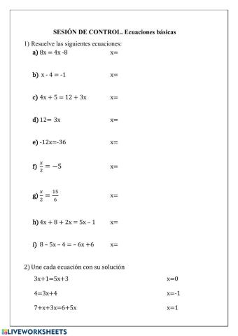 Ecuaciones básicas