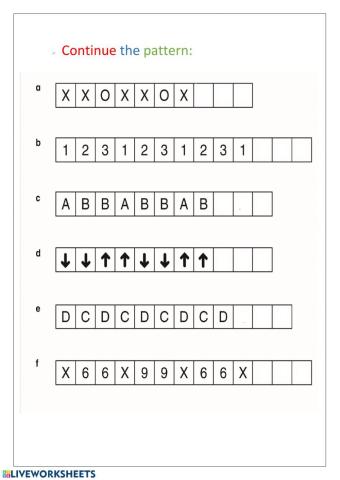 Continue the pattern